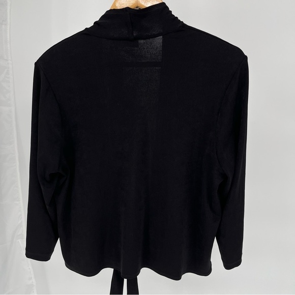 Chico’s Womens NEW Travelers Tie Front Jacket Size XL Black Slinky Knit - Picture 6 of 10